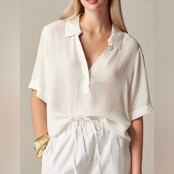J. Crew Tops - NWOT JCrew Bungalow popover top in crepe de chine